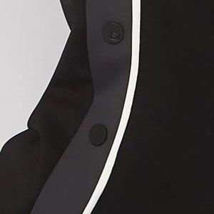 Blanc Noir Black, Charcoal and White Track Pant. Working snaps down both legs .